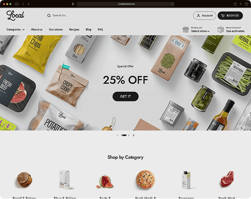 A fast-loading modern grocery storefront