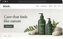 Rebuilt skincare storefront with a green brand direction